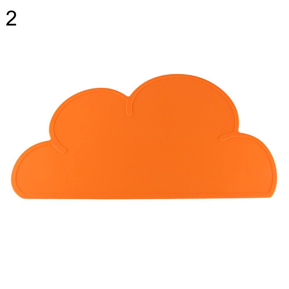 Portable Cloud Shaped Silicone Placemat Children Baby Plate Mat Waterproof Tableware Heat Resistant Bowl Pad Home Dinner Tools: Orange