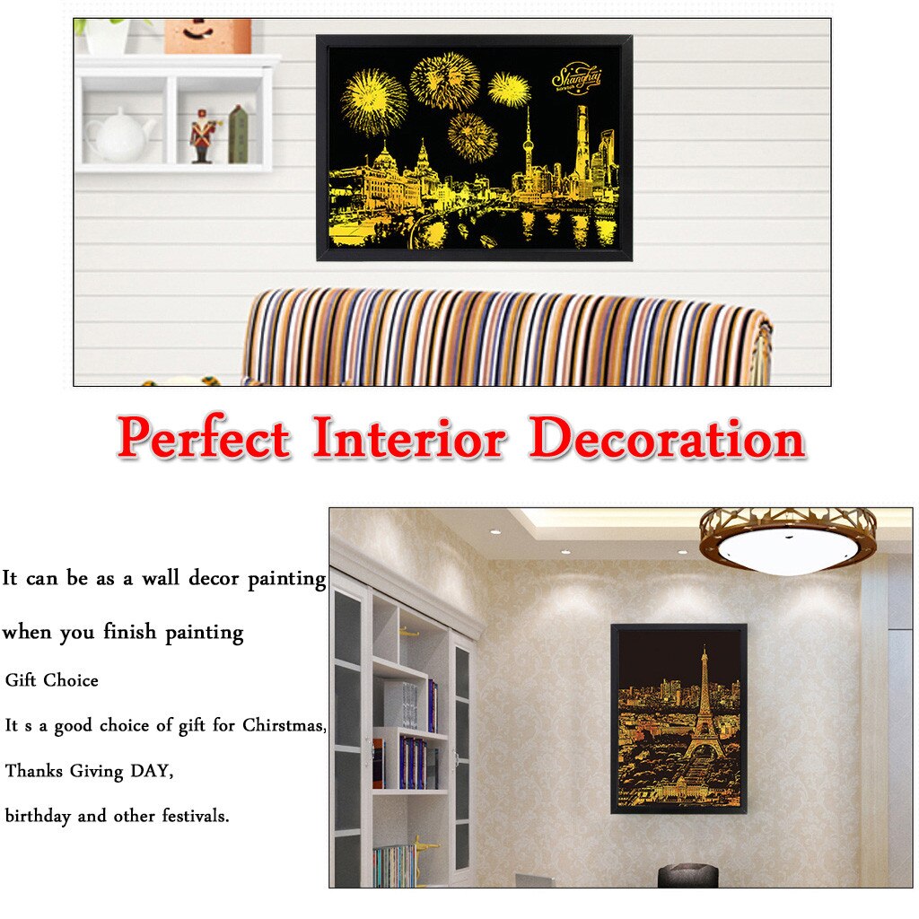 Gold Color Scratch It Scratch Art Teen Adult Scratch Card Magic Pictures Drawings Baby Educational Toys 4.7