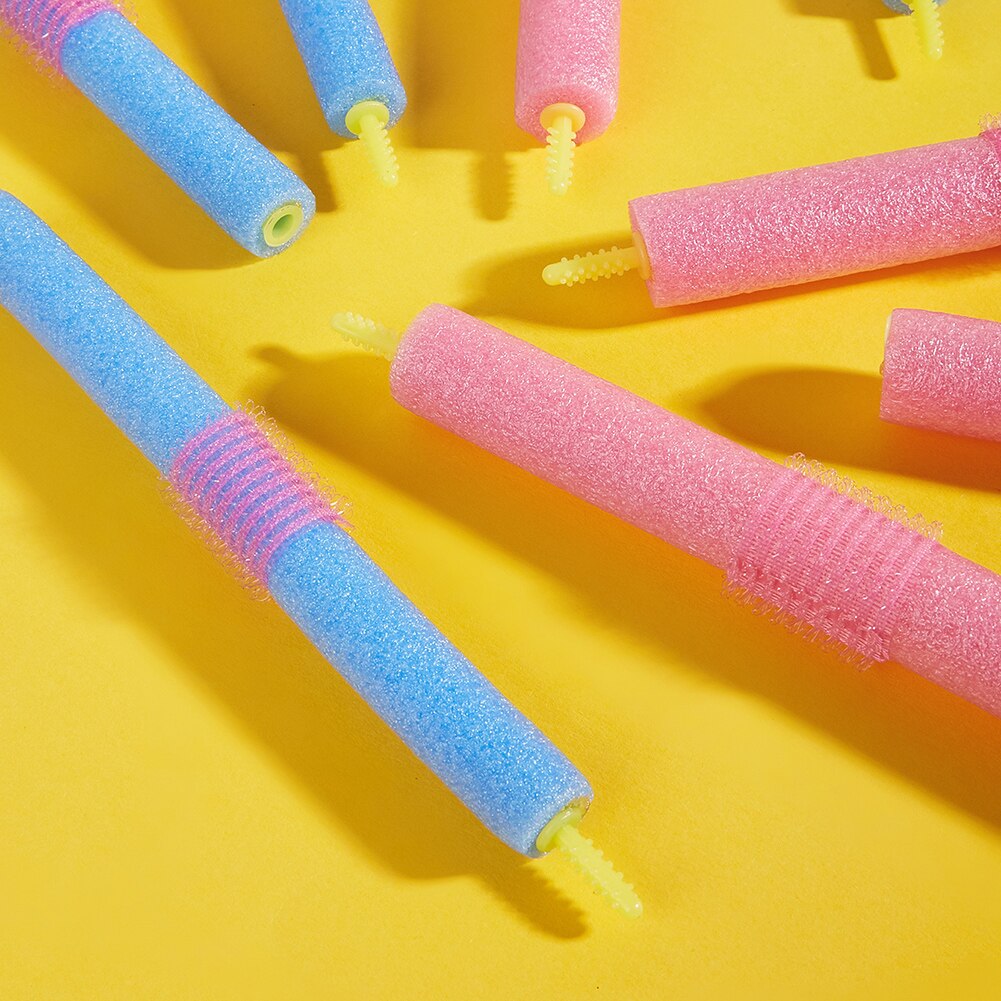 Bâtonnets de bigoudis en mousse éponge douce auto-adhésive, rouleau pour bigoudis, outils de coiffure, DIY, 12 pièces