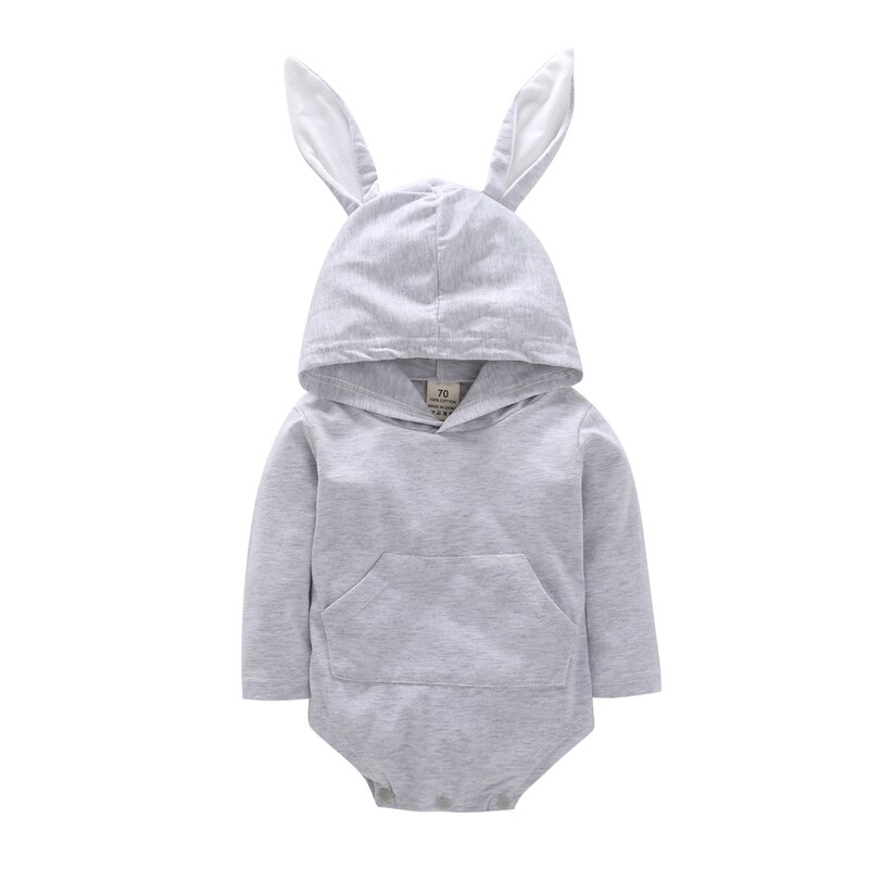 Pasen Baby Bodysuit Peuter Baby Baby Jongens Meisjes Bunny Oren Romper Outfits Lange Rabbit Ear Hooded Jumpsuit Schattige Baby Kleding