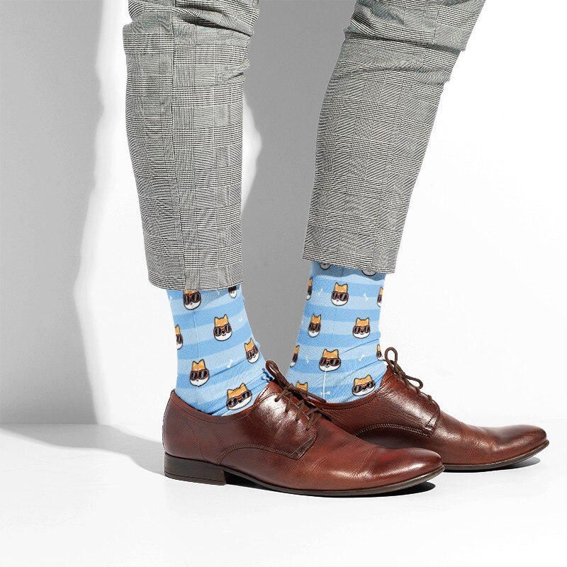 Chaussettes imprimées Shiba Inu pour femmes, chaussettes longues unisexes, décontractées, en coton, confortables, à la , drôles, chats, chiens, animaux, Harajuku