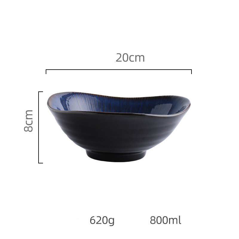 Blue Color Ceramic Tableware Home Flat Plate Deep Steak Dish Breakfast Dinner Plate Big Bowl Dinnerware Set Dish SetDinnerware: Big Bowl