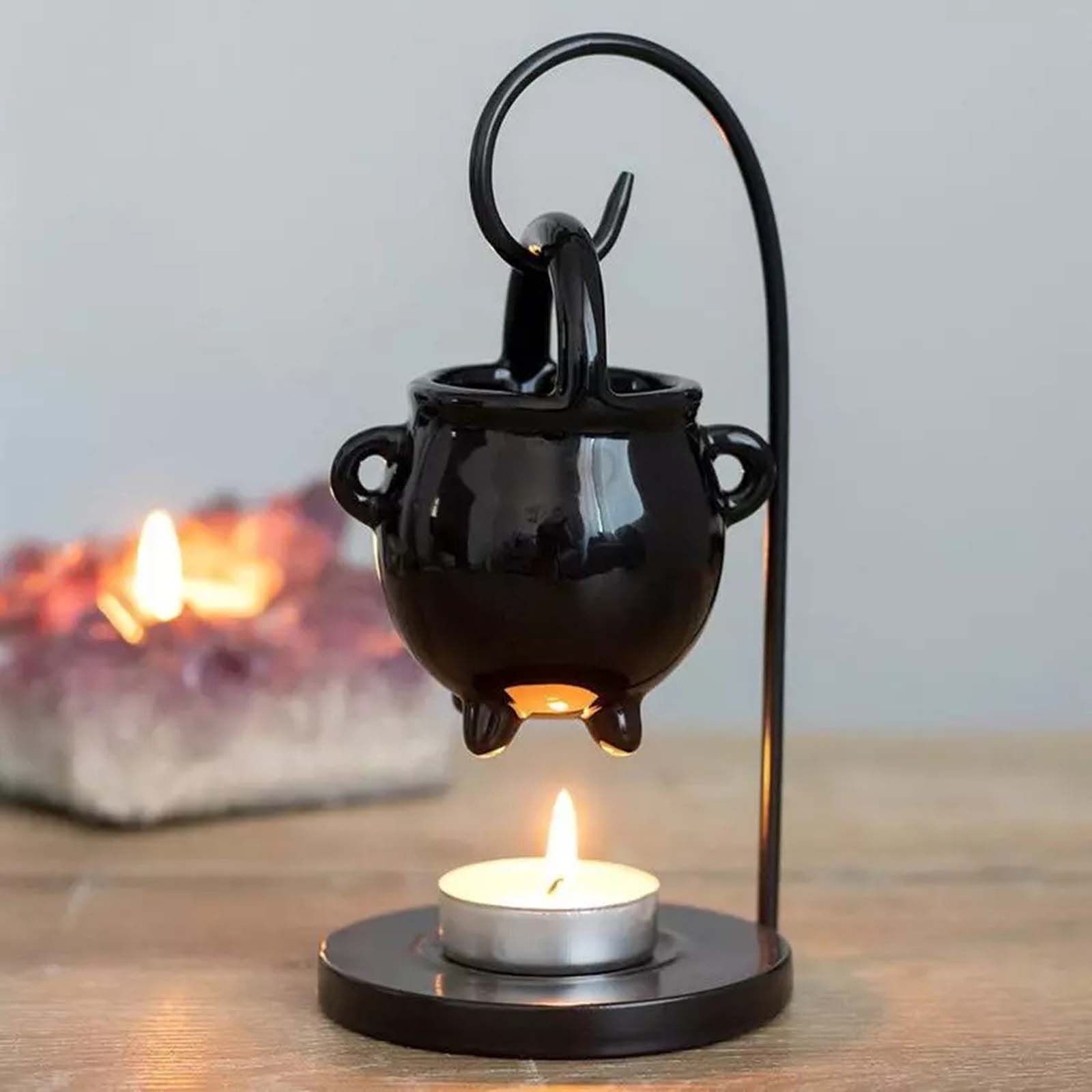Keramische Kaarshouder Essentiële Olie Brander Diffuser Oven Warmer Theelichtje Kaars Houten Basis Lamp Porselein Woonkamer Decor