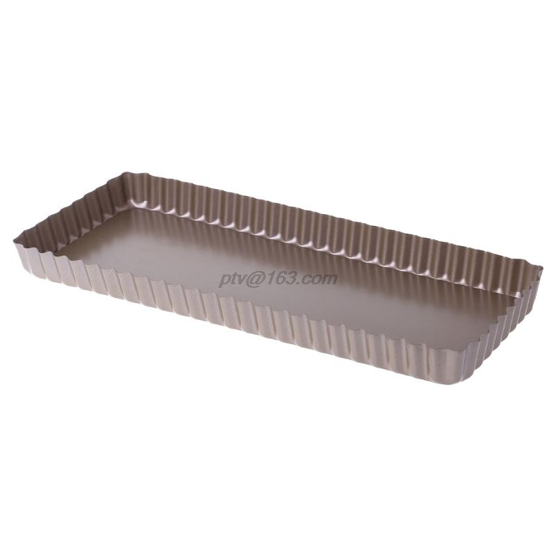 Fluted Pie Tart Pan Mold Baking Removable Bottom Nonstick Quiche Tools Rectangle