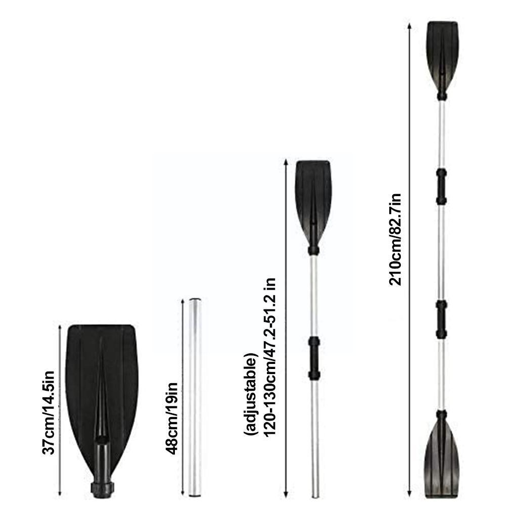 120-130cm 2 Pcs Boat Rafting Paddle Aluminum Alloy Fitting Canoe Afloat Oars Accessories Kayak Float Oar Boating Detach L3c9