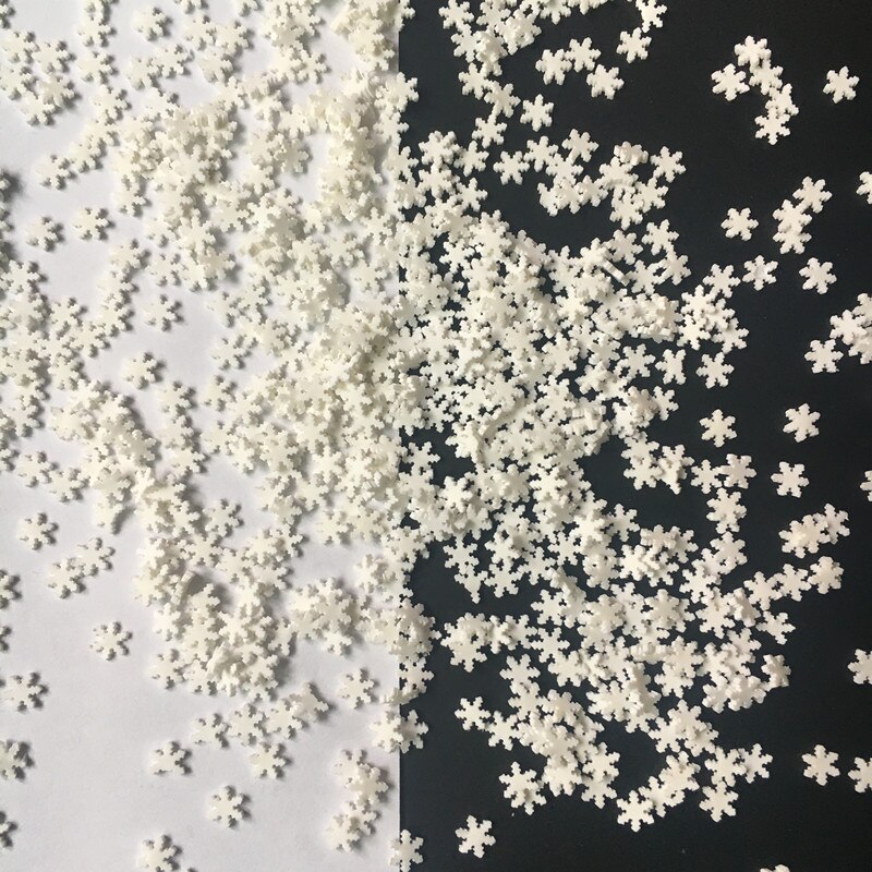 20G Kerst Witte Sneeuwvlokken Plakjes Pailletten Nagels Art Polymer Clay Acessories Diy Scrapbook Shakes Kaart Maken