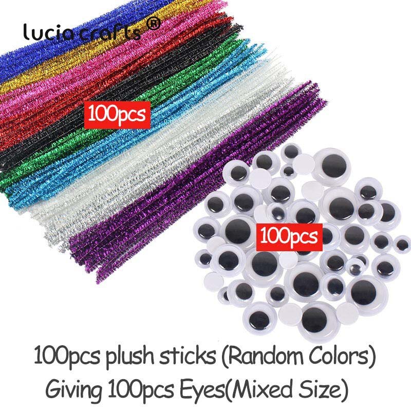 Pomponer / chenille wire / googly øjne diy håndlavede børn legetøj hjem fest indretning gratis  m0205: Stil 6
