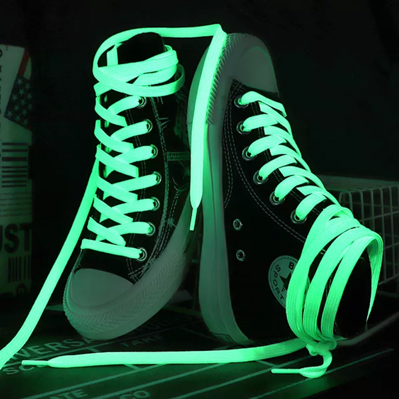 1 paar Lichtgevende Schoenveters voor Kid Sneakers Mannen Vrouwen Sportschoenen Veters Glow In The Dark Night Shoestrings Reflecterende Schoenveters