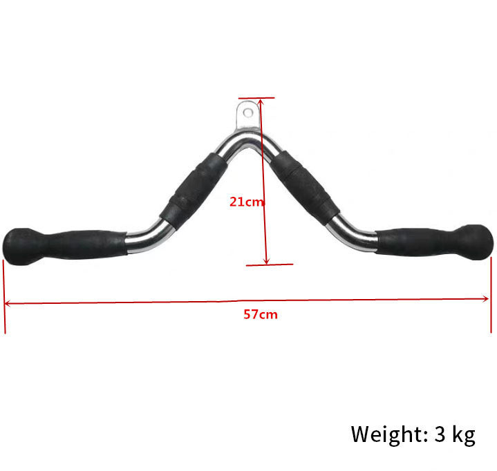 Fitness Lat Pull Down Bar Gym Handle Grip Gantry Frame Pully Cable Machine Attachment Triceps Muscle Workout Solid Rowing T-Bar: green