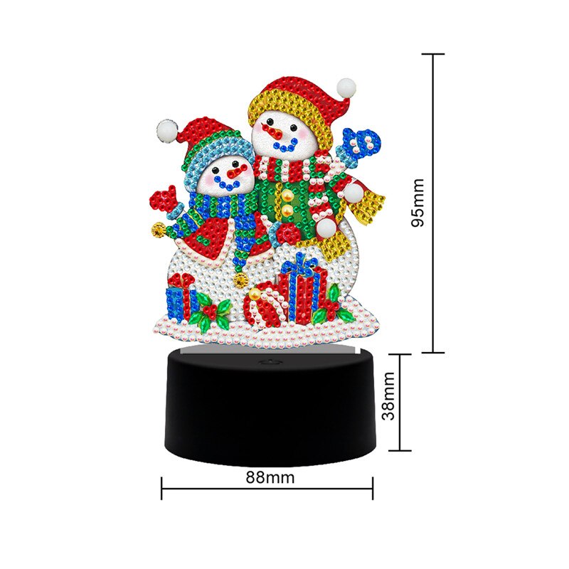 Cuadro de Navidad con diamantes de Navidad, bordado con luz LED, decoración de noche, punto de cruz, artesanal: E