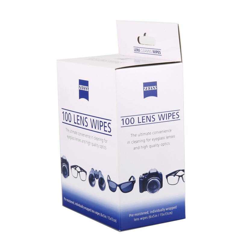 Prix 100 compte de lingettes pré-humidifiées ZEISS pour le nettoyage des lentilles de lunettes