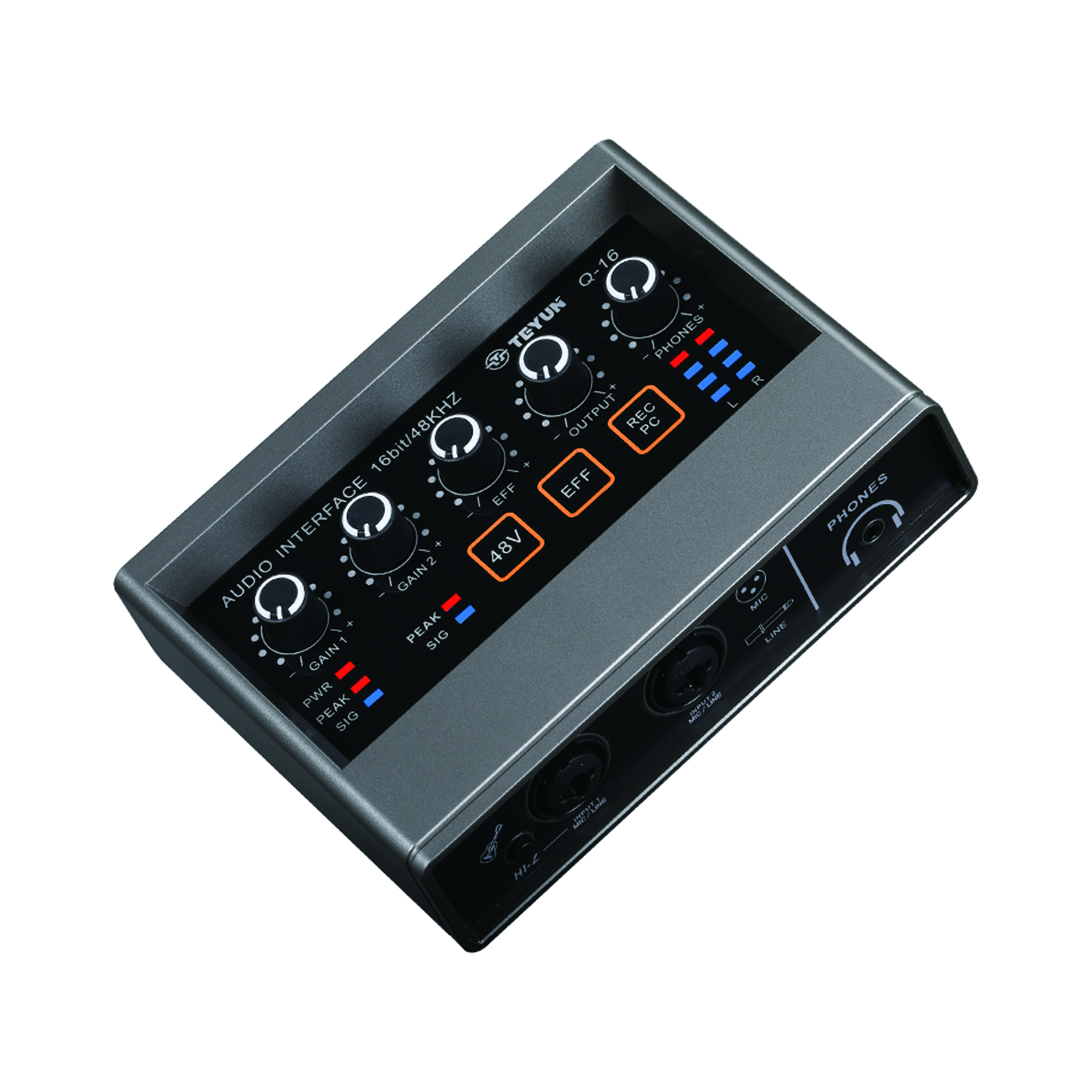 TEYUN Q-16 Sound Mixer Audio Card Channel Monitoring Electric Guitar Live Recording For Studio Interface Singing DJ: Default Title