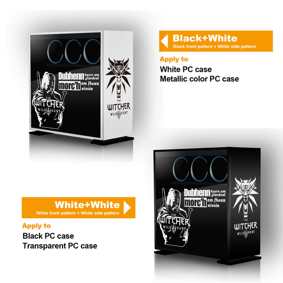 Gaming ATX PC Case Stickers Game Computer Decorative Waterproof Decal Removable Hollow Out Glass Sticker