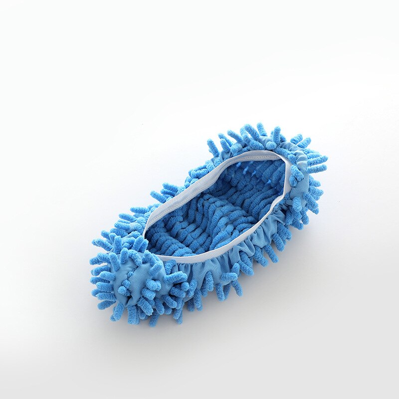Zapatillas limpiadoras de polvo, para el baño de la casa mopa, para limpiar el piso, pantuflas, funda para zapatos para perezosos, trapo de microfibra, paño 1 unidad: 1pc Blue