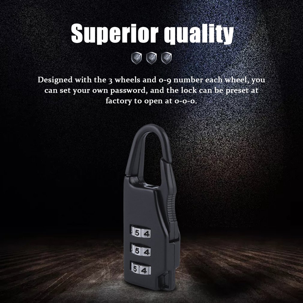 2pcs Security 3 Combination Travel Suitcase Luggage Bag Code Lock Zipper Padlock
