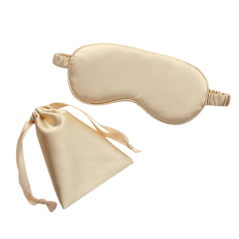 Masque pour les yeux en Imitation soie pour femmes, bandeau de sommeil de couleur unie avec sac K1KB: G