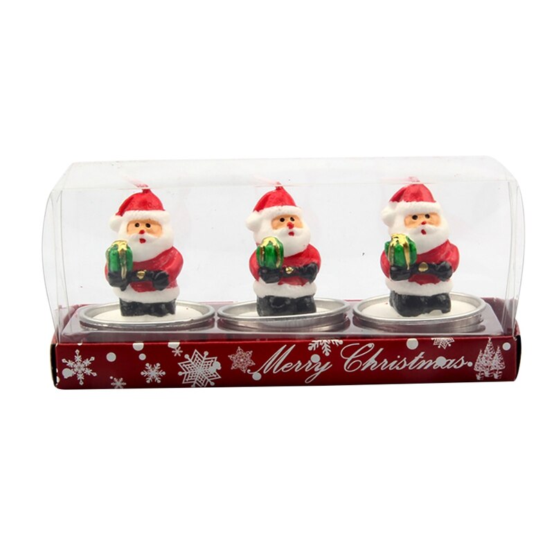3 stks/set Christmas Party Decorations Kerstman Sneeuwpop Pine Cone Kaarsen Voor Viering Supplies