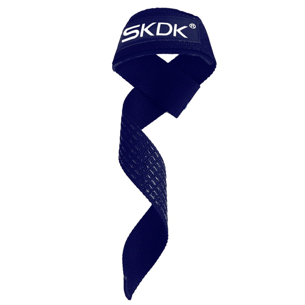 1 st tyngdlyftning handdyna handleder band handskar män gym stöd lyft grepp bälte träning fitness vikt bodybuilding: Blå