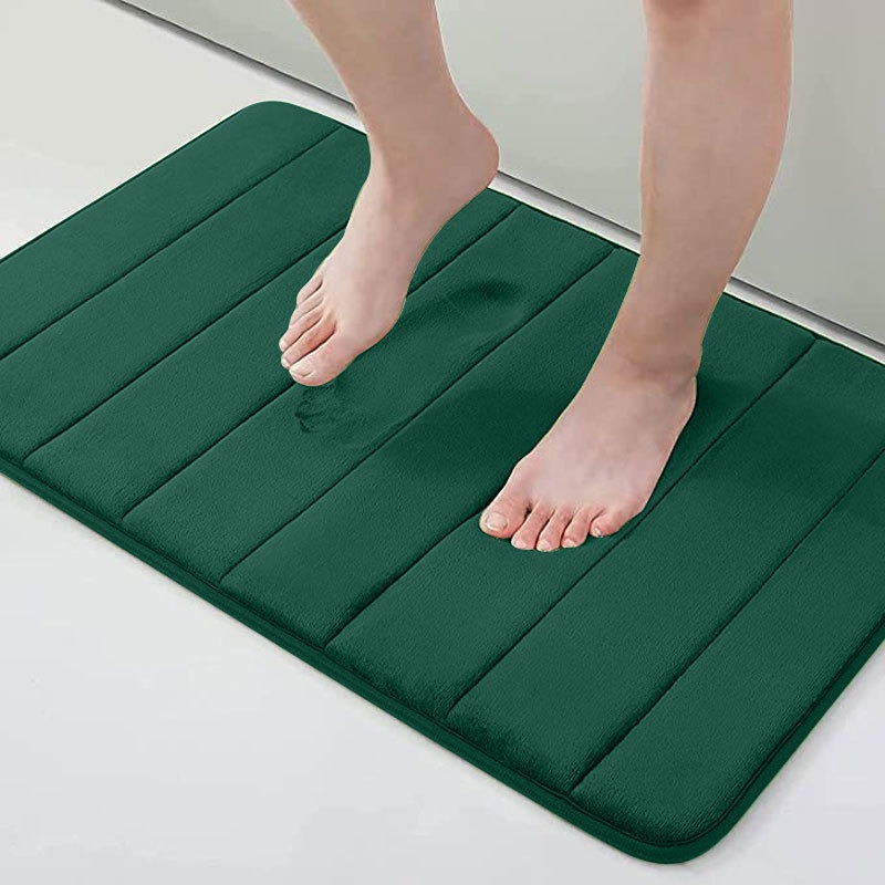 Tykkere baderomsmatte, sklisikker matte for bad og toalett, absorberende, hurtigtørkende matte, korallfleece: Brun / 400 mmx 600mm