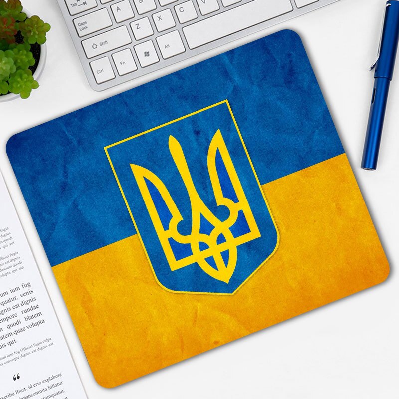 Gemusterten Ukraine Flag Gaming Maus Pad Computer Rechteck Mousepad Anti-slip Natürliche Gummi Mause Mäuse Matte: 5 / 22x18 cm