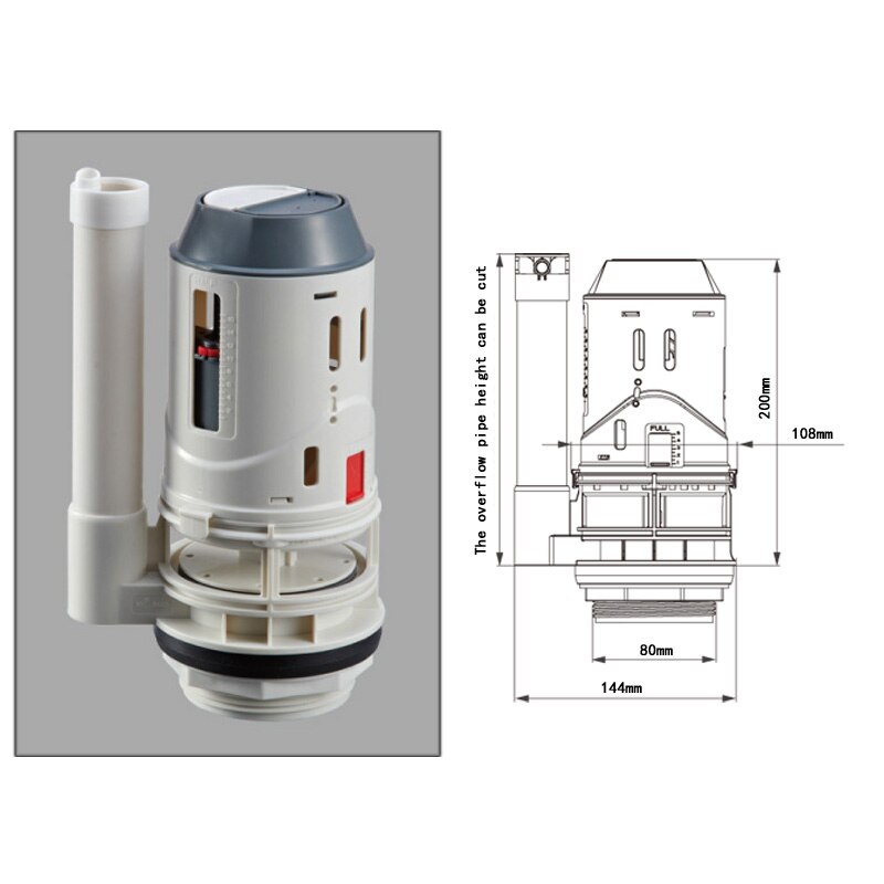 Split toilet accessories Water tank connected to the toilet Double flush water Drain valve One-piece toilet Water tank parts: 4200 Split field