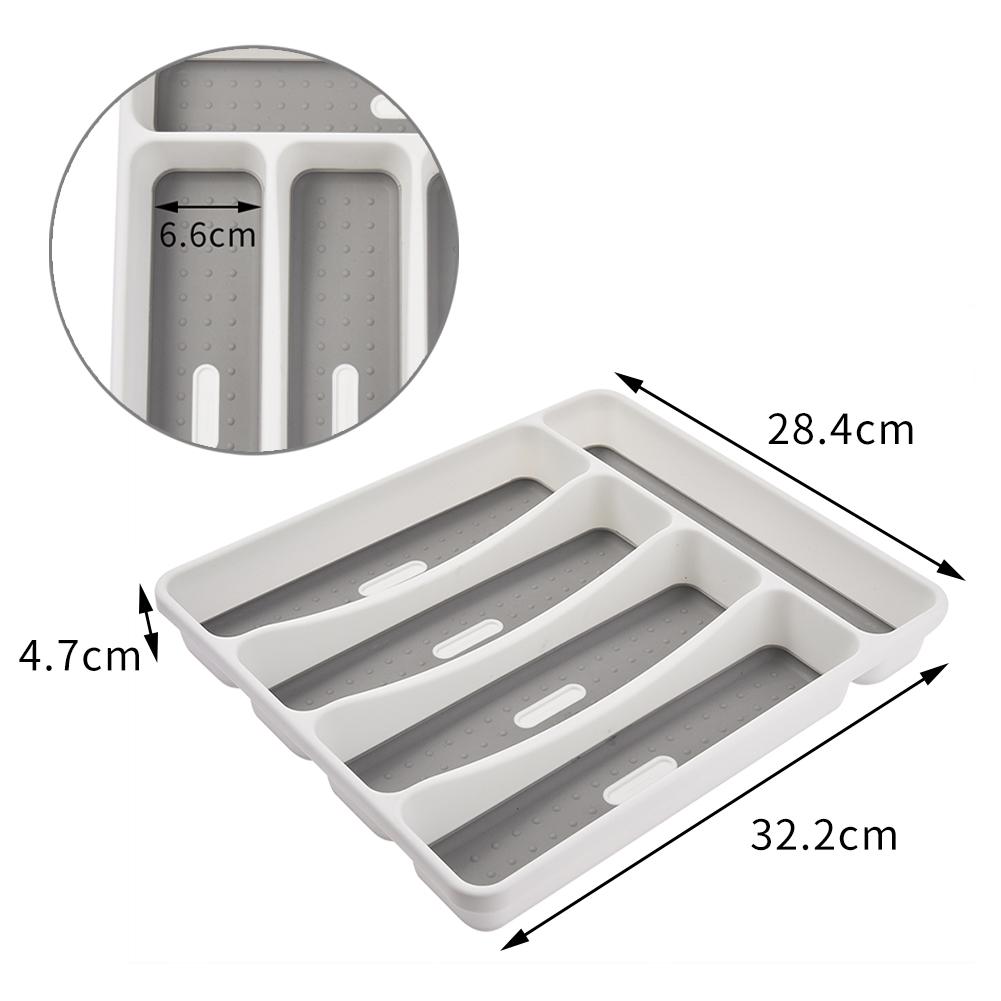 Kitchen Drawer Tray Spoon Knife Fork Tableware Separation Finishing Storage Box Cutlery Eco-Friendly Organizer #4W: D