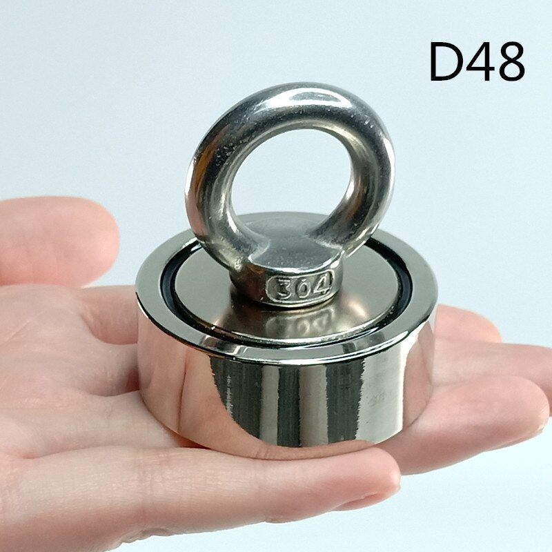D48 Super Grote Magnetische Salvage Vissen Magneet Stell Bekerhouder, Krachtige Neodymium Magneet Dubbelzijdig Salvage Magneet