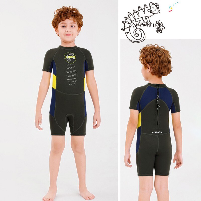Stijl 2.5Mm Neopreen Kids Swimwears Duikpakken Shorts Mouwen Jongens Surfen Rash Guards Snorkel Kids Wetsuits
