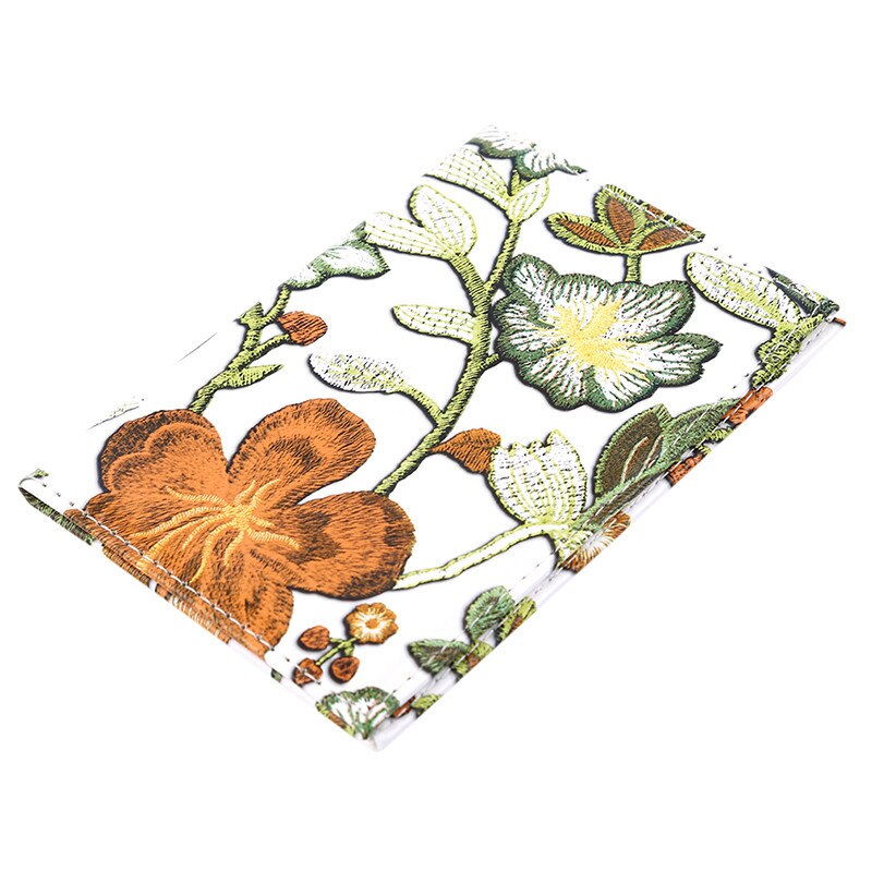 Vintage broderat tryck blomma pass fall pass täcka reser bärbara flygbiljetter visitkort innehavaren: Ljusgrön