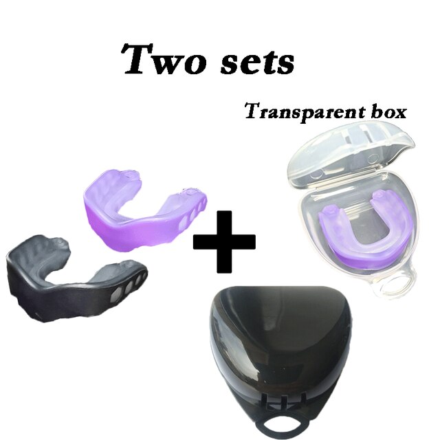 Adults Mouth Guard sports safety soft silicone tooth guard for taekwondo taekwondo boxing: black and purple
