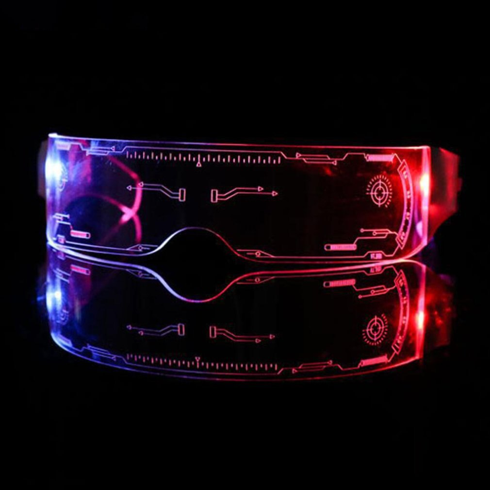 Ledde blinkande punkglasögon cool teknik känsla vindtäta glasögon mörkerseende cykelglasögon