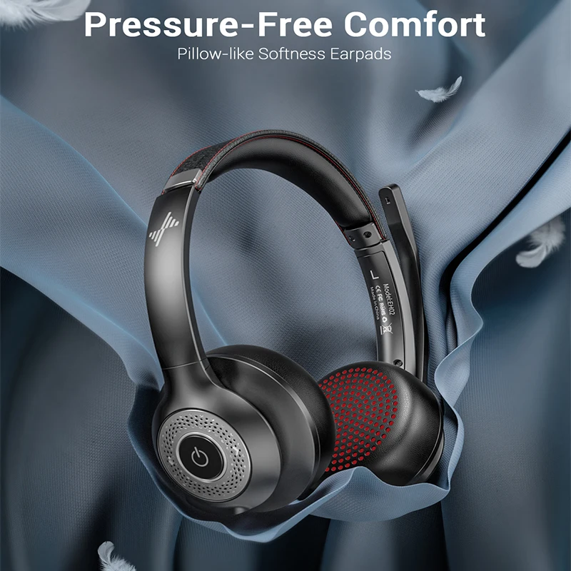 JIAMQISHI EH02U Auriculares inalámbricos con Bluetooth ANC micrófono para trabajo ordenador auriculares USB Dongle micrófono silencioso para MacBook auriculares teléfono