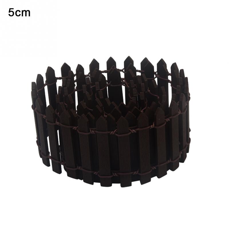 Showcase Potted Landscape Miniature Craft DIY Branch Garden Decoration Paling Wooden Barrier Mini Fence Hand-painted Small: Coffeex1pc 5cm
