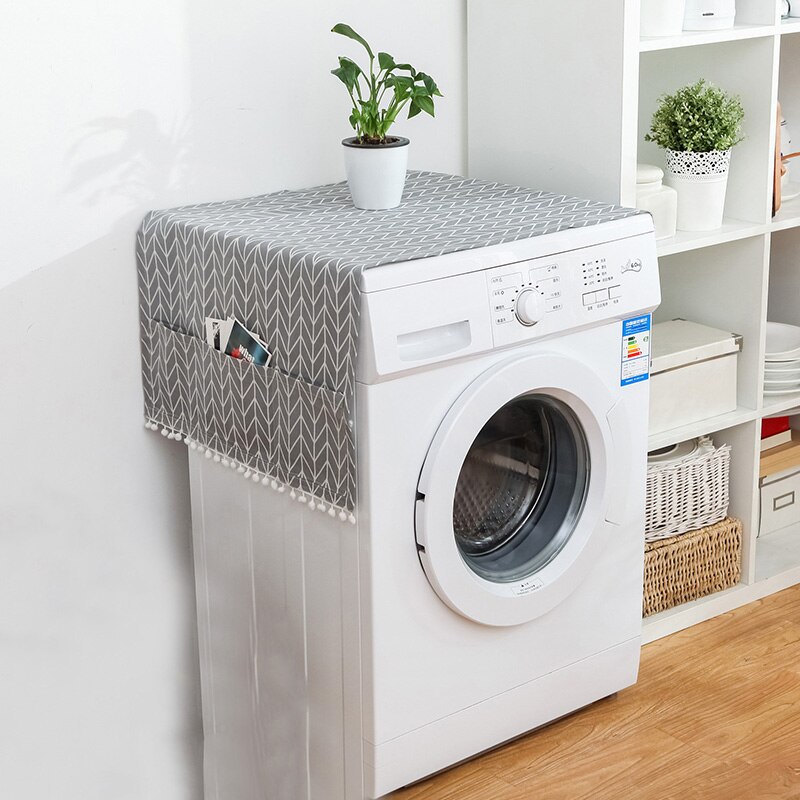Geometric Refrigerator Cloth Single Door Refrigerator Dust Cover Pastoral Double Open Towel Washing Machine Cover Towel: 1-30x90