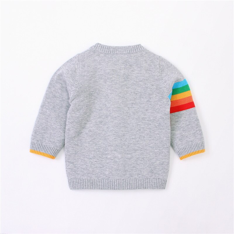 0-18M Baby Rainbow Cloud Star Knitted Sweater Winter Autumn Newborn O-Neck Long-Sleeve Button Cardigan Girl Boy Cartoon Outwear