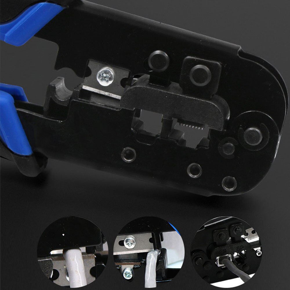 Multifunction Crimper Dual Purpose RG45/11 Crimping Tool Telephone Line Network Cable Crimper Cutter Pliers Wire Stripper