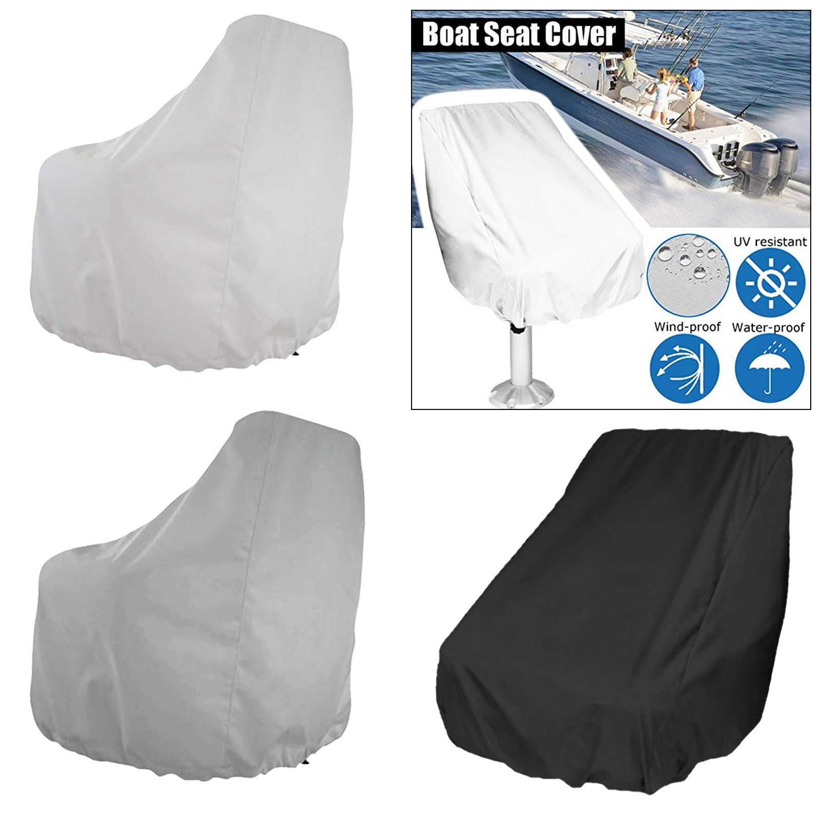 Boat Seat Cover, Folding Waterproof Heavy-Duty Weather Resistant Fabric Protects Fishing Captain’s Chair