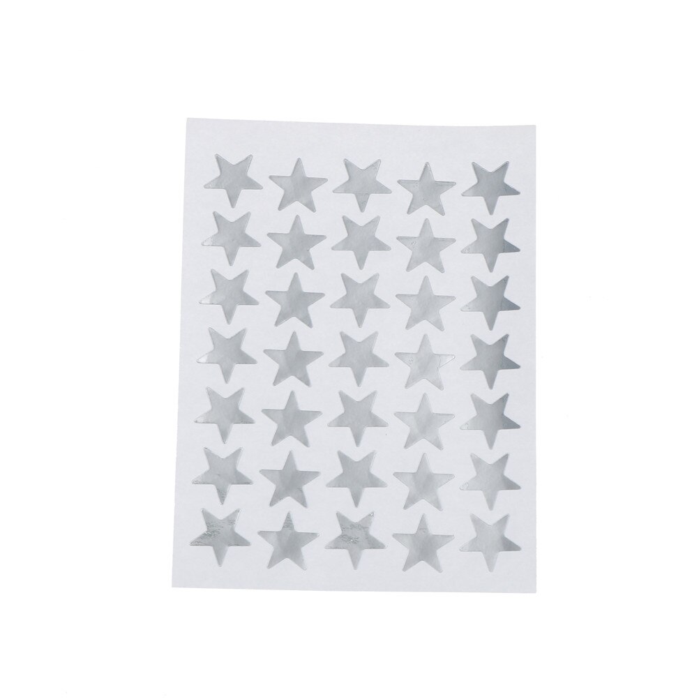 10 stk / sæt guld sølv dejlig stjerne magnetkort klistermærker mini køleskab magnet klistermærker pædagogisk legetøj til børn: Sølv