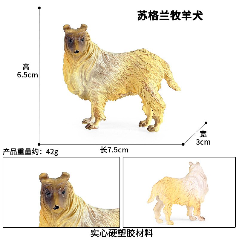 Children toy Static solid simulation animal dog model German shepherd Pomeranian pet dog car decoration ornaments: Orange