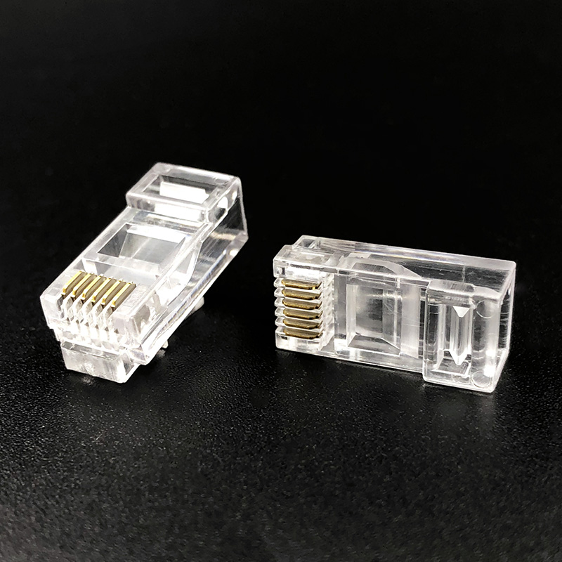 10 stk.  rj12 6 p 6c -kontakt lang kropp  rj11 6-- kjernet telefonkabel utp modulær plugg l= 22.45mm