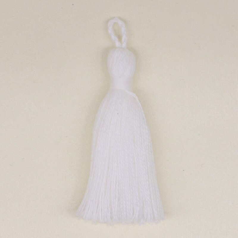 10PCS Mini Pure Cotton Colorful Tassels DIY Pendant Jewelry Curtain Garments Decorative Accessories Key Chain Handbag Pendants: White