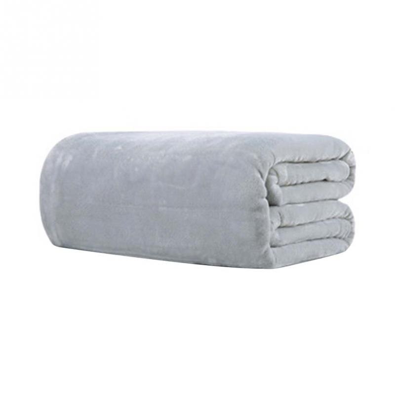 Outdoor Reizen Zachte Warme Flanel Handdoek Deken 65*45 cm Fleece Camping Slaapzak Lunchpauze Multifunctionl Handdoek Deken ^: gray