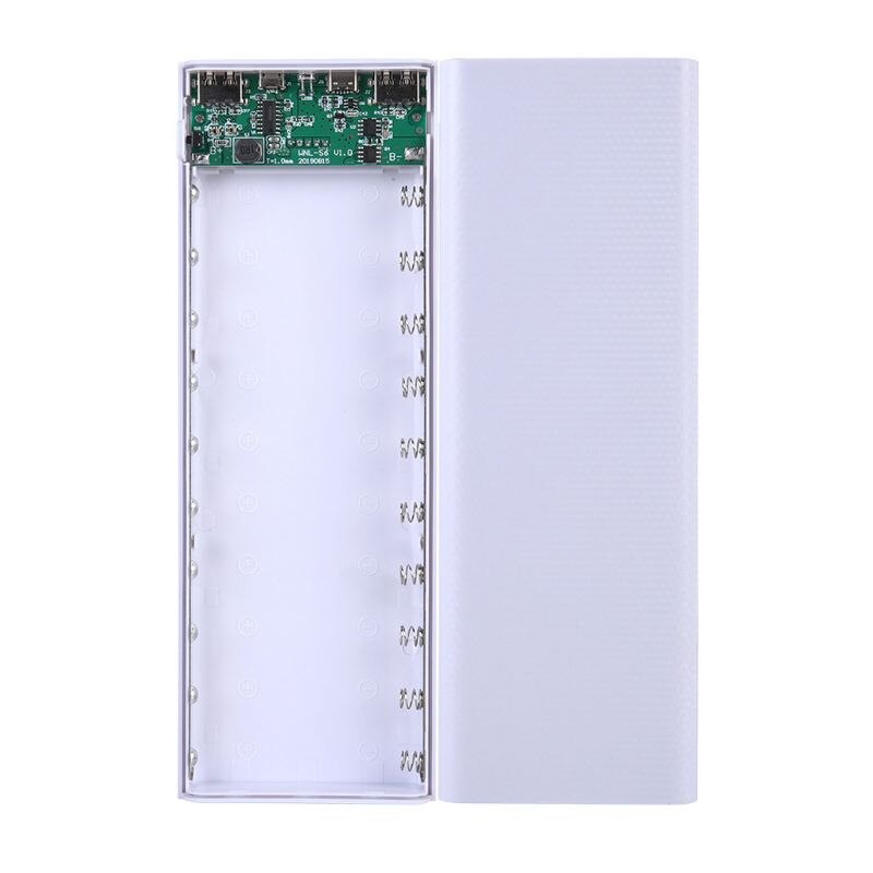 Dual usb lcd power bank shell 10 x 18650 batterideksel bærbar ekstern boks uten batteribatteribeskytter