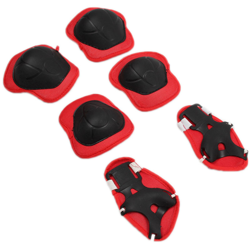 Bambini pattinaggio a rotelle casco da bicicletta ginocchio protezione da polso Set di gomitiere Set di protezioni protettive per sport da ciclismo per bambini: Black