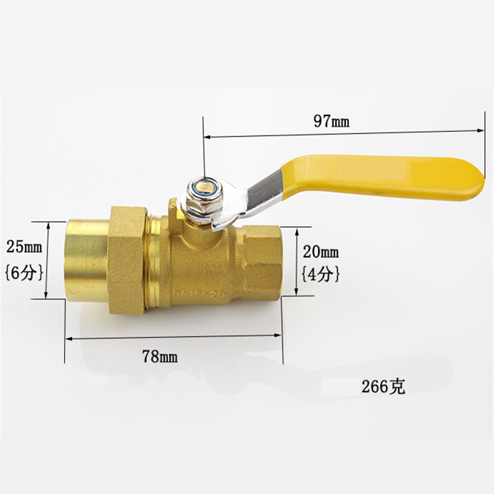 Volledig Koperen Live Type Verbinding Gas Kogelkraan/Gas Kogelkraan Speciale Klep Voor Boiler