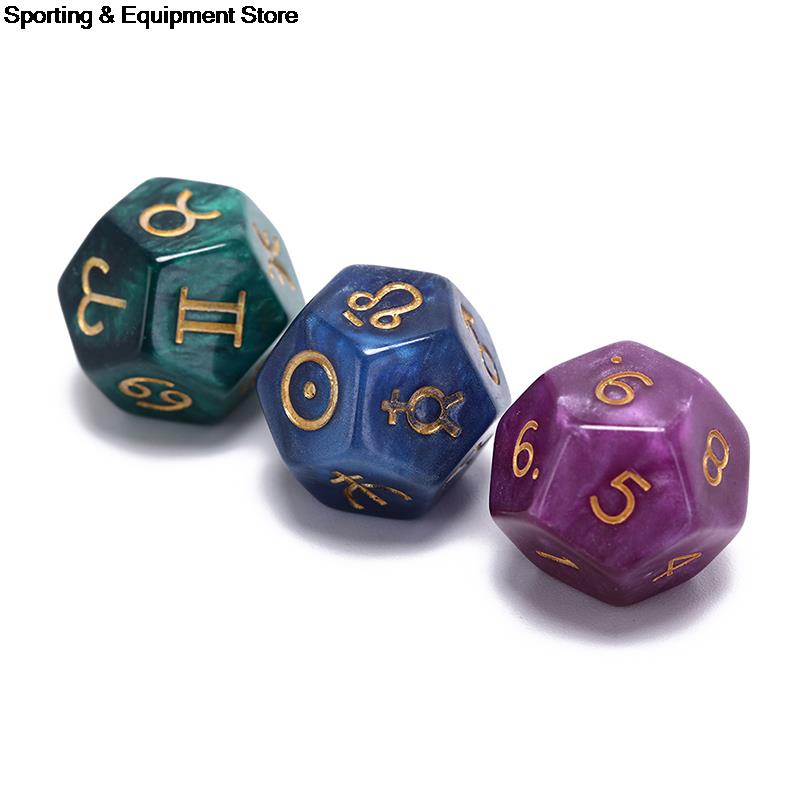 20mm 3Pcs Astrological Dice Set Multi-Faceted Resin Dice For Constellation Games Entertainment