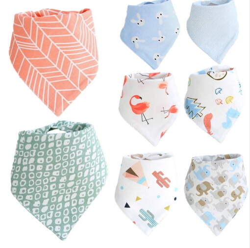 Baby bibs e cotton Cartoon Character Animal Print baby bandana bibs dribble bibs