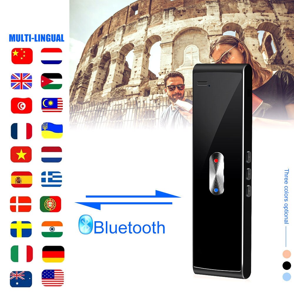 Portable Bluetooth Smart Instant Voice Translator 40+ Languages Real Time Multi-Languages Speech Accurate Translation Tools