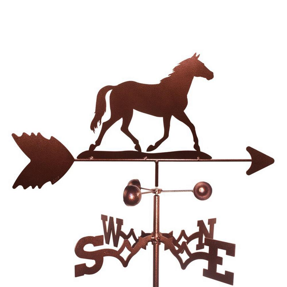Metal Weathervane Stainless Steel Weather Vane Garden Decoration Home Outdoor Roof Decor Crafts Garden Animal Bracket Decor: horse