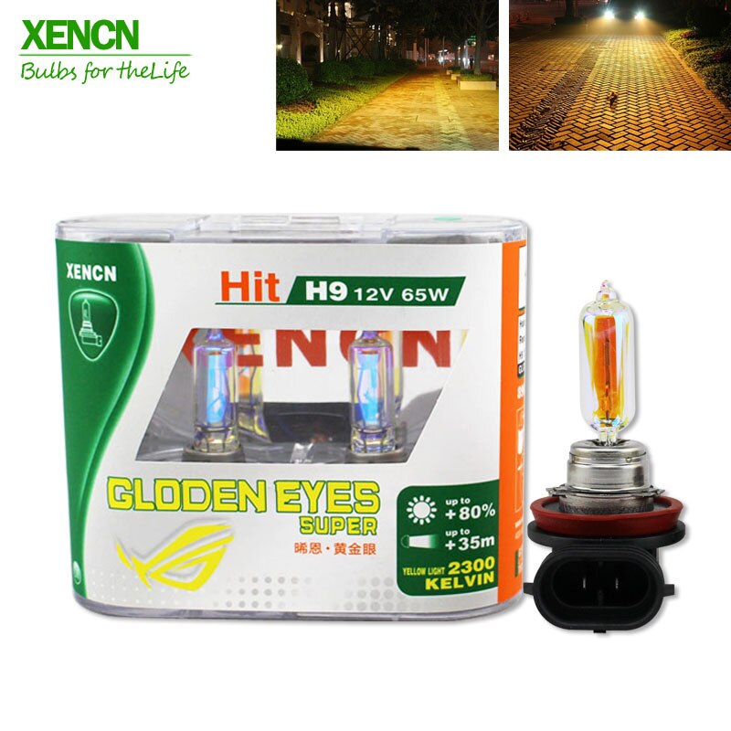 XENCN H9 12V 65W 2500K Gouden Ogen Automotive Alle Seizoen Super Geel Licht Halogeen Autolampen Hoofd lamp 2 stuks